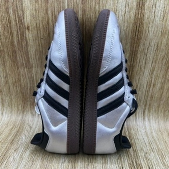 Adidas Samba OG Women's Size 8 Silver Metallic Black Athletic Shoes Sneakers - Picture 7 of 10